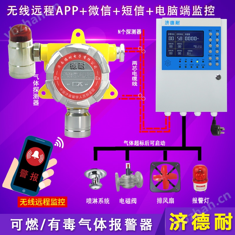 工業(yè)用丁二烯泄漏報(bào)警器,遠(yuǎn)程監(jiān)測結(jié)構(gòu)圖